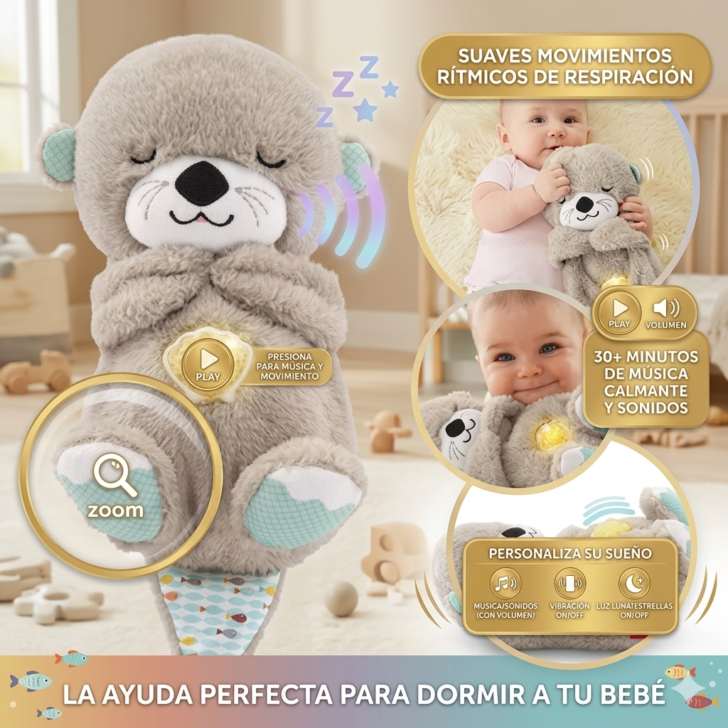 Peluche Nutria Musical con Respiración